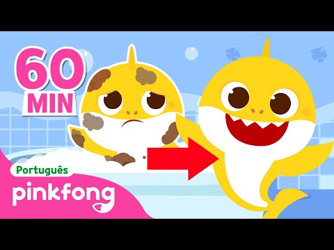 🫧 Hora do Banho 🛁 | Hábitos Saudáveis | + Completo | Pinkfong, Bebê Tubarão! Canções para Crianças