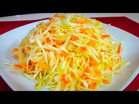 Салат из Свежей Капусты как в Столовой Как Приготовить Вкусный Хрустящий Салат из Капусты с Уксусом