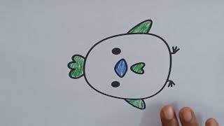 draw a picture of a chick with colored pencils