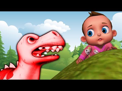 T-Rex Dinosaur Song | Hungry Dino chase Baby Fight Back +More Nursery Rhymes & Kids Song |Baby Songs