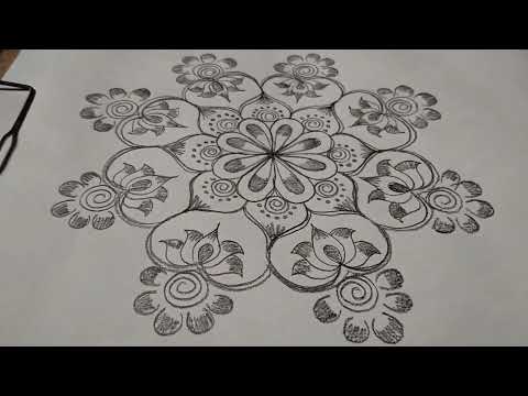 Peacock rangoli design 1448 | Flower drawing, Flower drawing design, Rangoli  designs