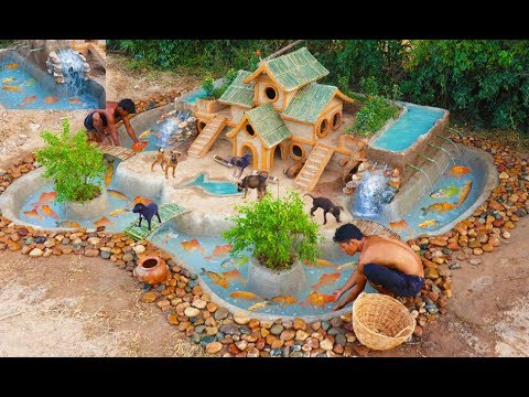 Help Fishes From Dry Season & Build Beautiful Fish Pond Around Puppy's Villa