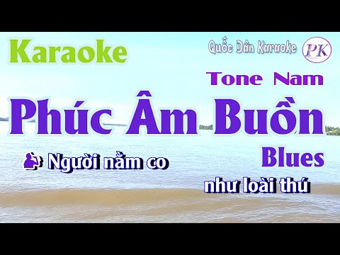 Karaoke Phúc Âm Buồn | Blues | Tone Nam (Am,Tp:60) | Quốc Dân Karaoke