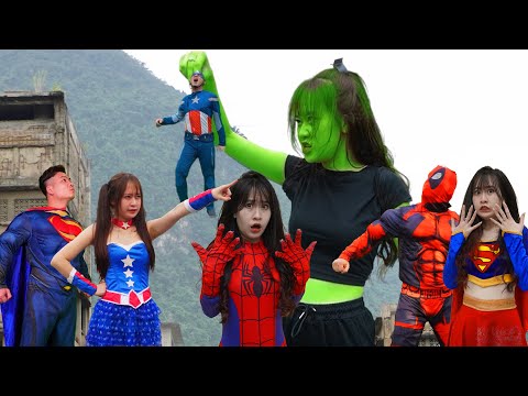 Superhéroes vs Ella Hulk Gigantes Nuevo episodio: Hombre araña vs Hulk Vs Superman