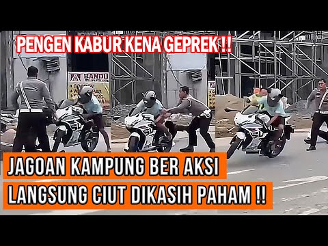 LANGSUNG CIUT !! Polisi Di Tubruk Pake Motor Si Jagoan