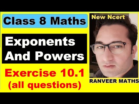 Class 8 Maths , Ex.10.1 Q1 to Q7 (Exponents And Powers) New Ncert | Ranveer Maths 8