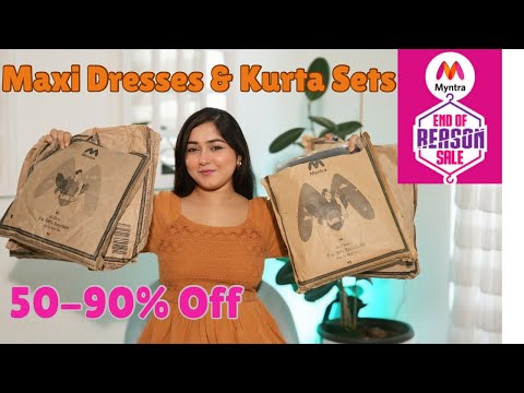 80% Off Best Myntra EOR Sale Partywear Kurta Sets & Maxi Dresses Haul #myntra #dresses