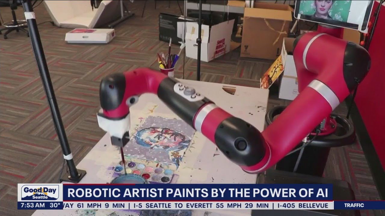 Robotic artist paints by the power of Artificial Intelligence