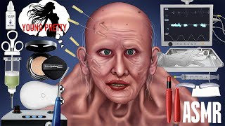 ASMR 충격!영화 '서브스턴스' 외모집착 괴물을 젊고 예쁜 수로 변신시키기 | Monster to young Beauty via Plastic Surgery