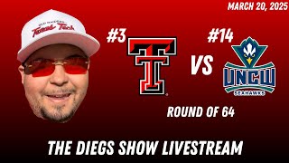 Texas Tech VS UNC Willimington | Round of 64 Livestream