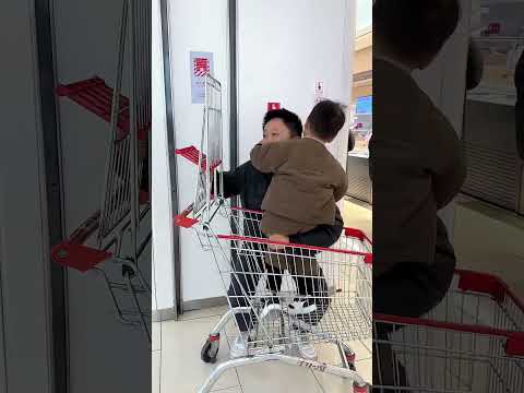 原来购物车可以这样打开的！#Cute baby#Cute#呆萌小米宝#聪明宝宝#萌娃