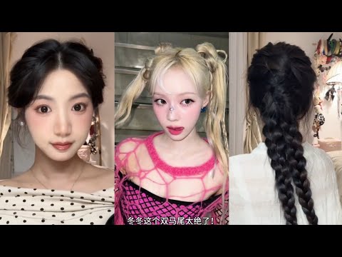 Super Easy & Cute Hairstyles Tutorials Korean Style for Girls)+(