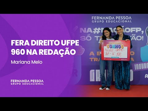 Mariana é fera direito UFPE e 960 na redação do Enem | ENEM e Vestibulares - CFPONLINE