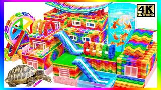 ASMR x 1.5 - Building Millionaire House Has HIGHEST Swimming Pool For Turtle From Magnetic Balls