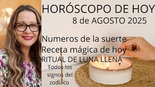 HORÓSCOPO DE HOY 8 DE AGOSTO 2025 SIGNO POR SIGNO