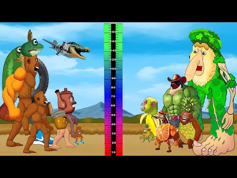 Compare Strength and Height of Team TUNG TUNG TUNG SAHUR vs Team Brainrot | Animation Brainrot DC2