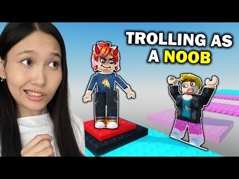 I Pretended to be a NOOB In ROBLOX Troll TOWER!