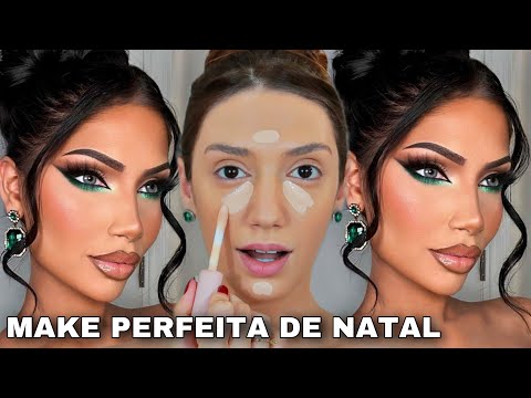 A MAQUIAGEM PERFEITA PARA NATAL EM 2024 *VOCÊ PRECISA APRENDER ESSA MAKE* TUTORIAL DE MAQUIAGEM