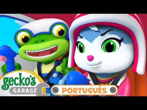 Kat Leva o Gecko no Helicóptero! | 🐸 MARATONA DO GECKO! 🐸 | Desenhos Animados em Português