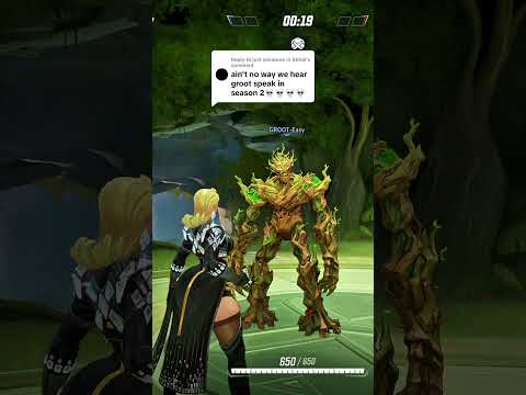 Groot talking interaction with Emma Frost in Marvel Rivals