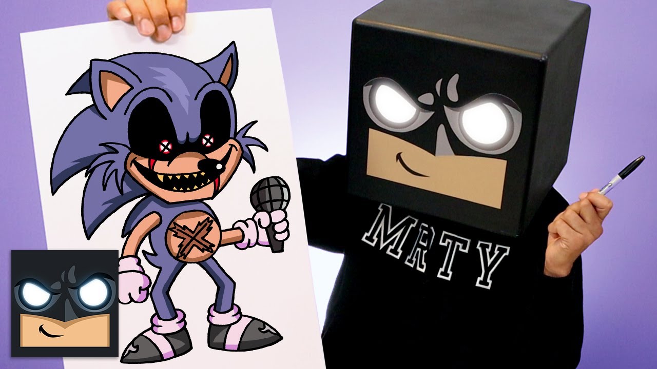 How To Draw Lord X Sonic - Friday Night Funkin