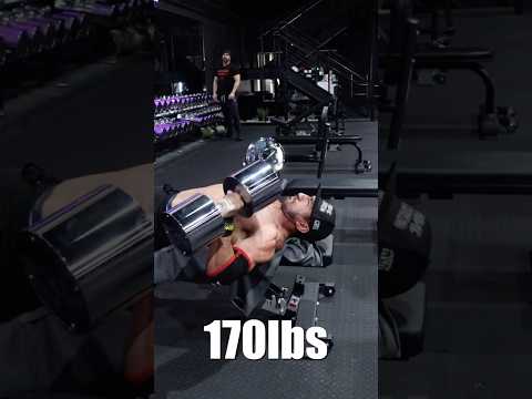 Dumbbell Pressing 170 Lbs￼ #chestworkout #biggerchest