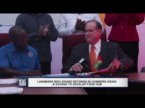 YouTube video thumbnail: Landmark MOU Signed Between Bloomberg Grain & Guyana TO Develop Food HUB