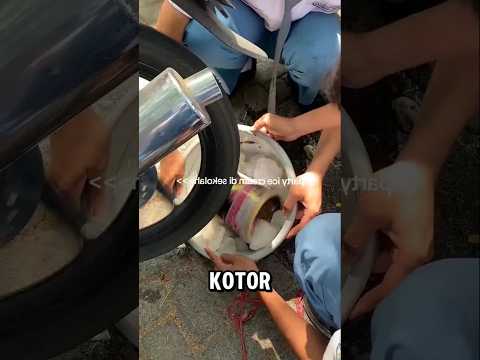 Hasil dari bikin eskrim pakai motor😱🤣