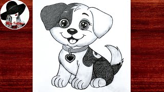 How to draw a Cute Dog step by step | Easy Dog Drawing