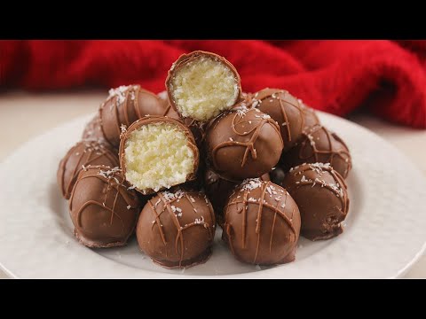 كرات الباونتي ب 3 مكونات فقط جاهزة بدقائق - Bounty Balls - Coconut Balls - Coconut Truffles