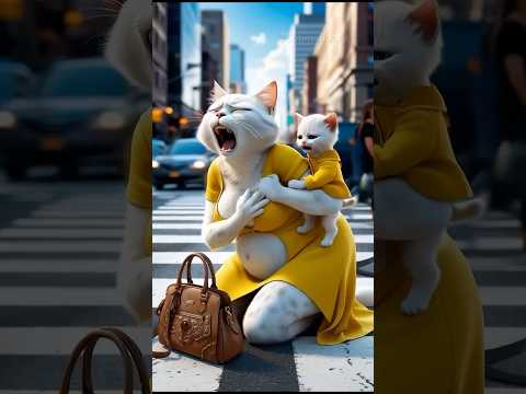 Pregnant Cat Mom's Life CHANGED by Hero Kitten!😻🎯  #cat #catlover #shorts #shortvideo #funny