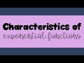 Exploring Characteristics of Exponential Functions