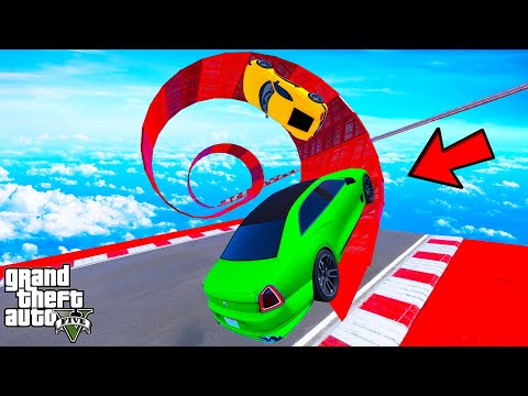 FRANKLIN TRIED UPWARD SPIRAL LOOP PARKOUR RAMP CHALLENGE GTA 5 | SHINCHAN and CHOP