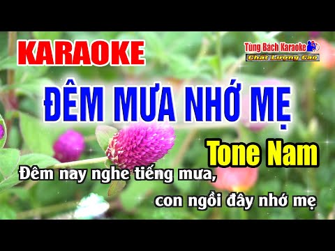 Karaoke || Đêm Mưa Nhớ Mẹ – Beat Chuẩn Tông Nam – Nhạc Sống Tùng Bách