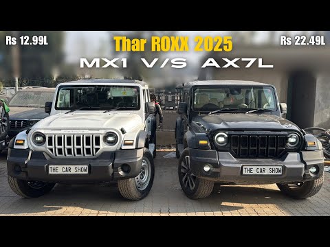 New Mahindra Thar Roxx 2025 🔥 Base Model MX1 vs Top AX7L | Rs 9.50L Difference | Detailed Comparison