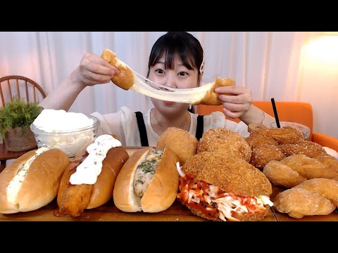 꽈배기 치즈도넛 고구마치즈도넛 콘참치샐러드빵 에그샐러드빵 샐러드빵 먹방 Cheese Donut Salad bread Koreanfood Mukbang