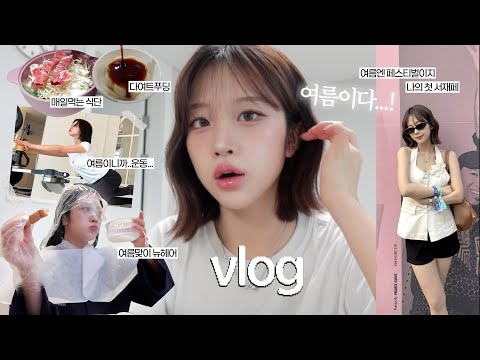 VLOGㅣ여름휴가 전..급다이어트🚨 나의치트키 식단🥤, 첫경락후기, 직잭하울🛍️, 인생첫 서재페🎵