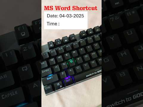 MS Word Date and Time Shortcut Key #windows #laptop #computer #msword #trick #shorts #viral #reels
