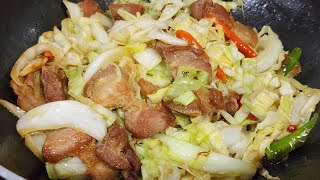 ผัดกะหล่ำปลีหมูสามชั้น เมนูบ้านๆ ข้าวหมดจาน l อร่อยพุง 