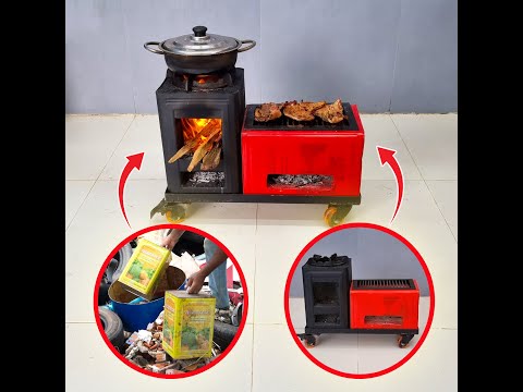 Build an Awesome Wood Burning Stove, Grill from Used Buckets