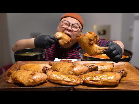 더고아재! 제 얼굴만한 닭다리 먹방! ㅋㅋㅋㅋㅋㅋ 커도 너무 크다 🇰🇷 │Jumbo Chicken Legs, Tteokbokki Mukbang Eatingshow