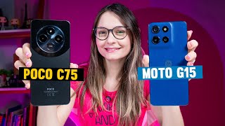 Poco C75 vs Moto G15 - Qual é o MELHOR celular BARATO? Comparativo