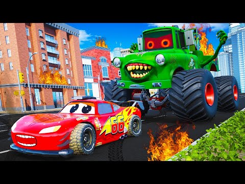 Evil Monster Truck Rampage! Police Cars Race to Stop Destruction in Epic Chase! 🚔💥 Hero Cars Episode