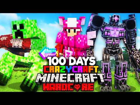 I Survived 100 Days In CRAZY CRAFT In Minecraft Hardcore!