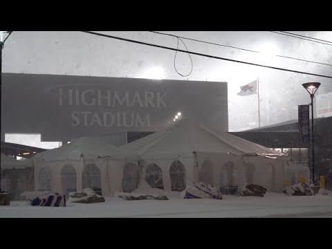 Orchard Park, NY Lake Effect Heavy Snow Blankets Highmark Stadium