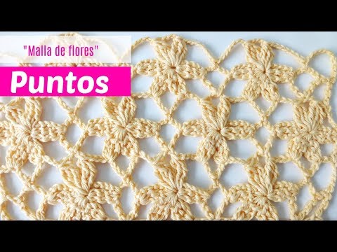 Puntos de crochet malla de flores # 114