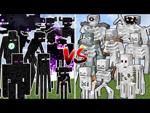 ALL MINECRAFT MUTANT SKELETONS vs ALL MINECRAFT MUTANT ENDERMEN | Minecraft Mob Battle