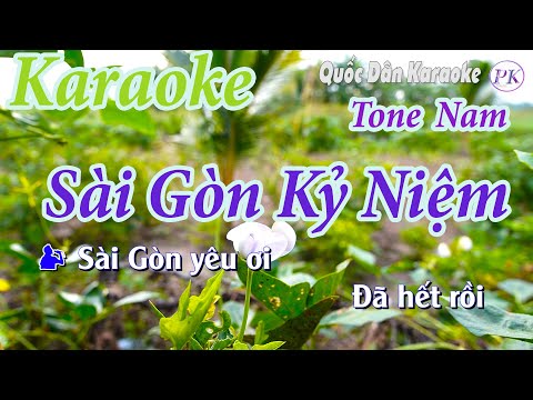 Karaoke Sài Gòn Kỷ Niệm (Slow Rock) – Tone Nam (Am,Tp:60) –  Quốc Dân Karaoke