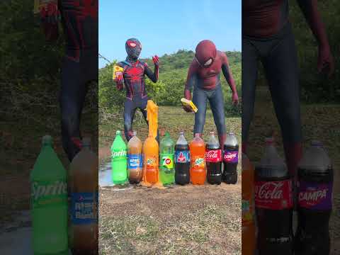 Mentos vs coke , pepsi , sprite , thumps up , fanta , 7up and marinda