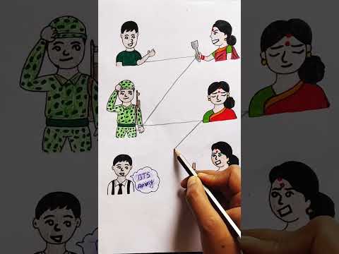 Mummy mujhe Army ban na hai//BTS Army#youtubeshorts #drawing #funny #army #comedy #please_subscribe